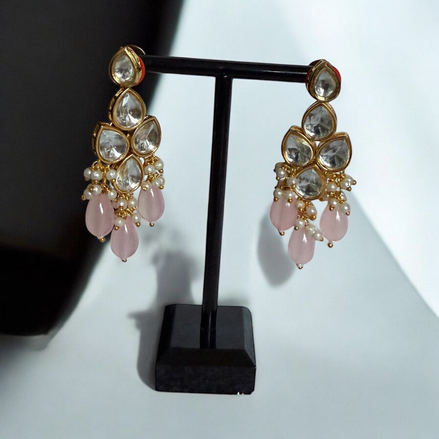 Pink Beaded Kundan Choker Set