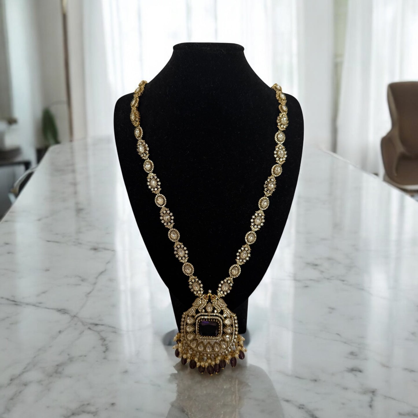 Antique Gold Kundan Choker Necklace Set with Earrings & Maang Tikka – Bridal Indian Jewelry