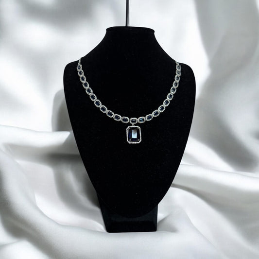 Blue Sapphire Gemstone Necklace Set