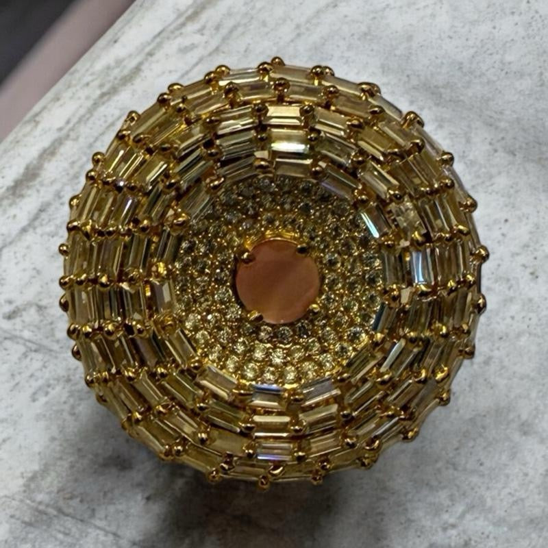 Antic Gold and Pastel Pink Gemstone Ring