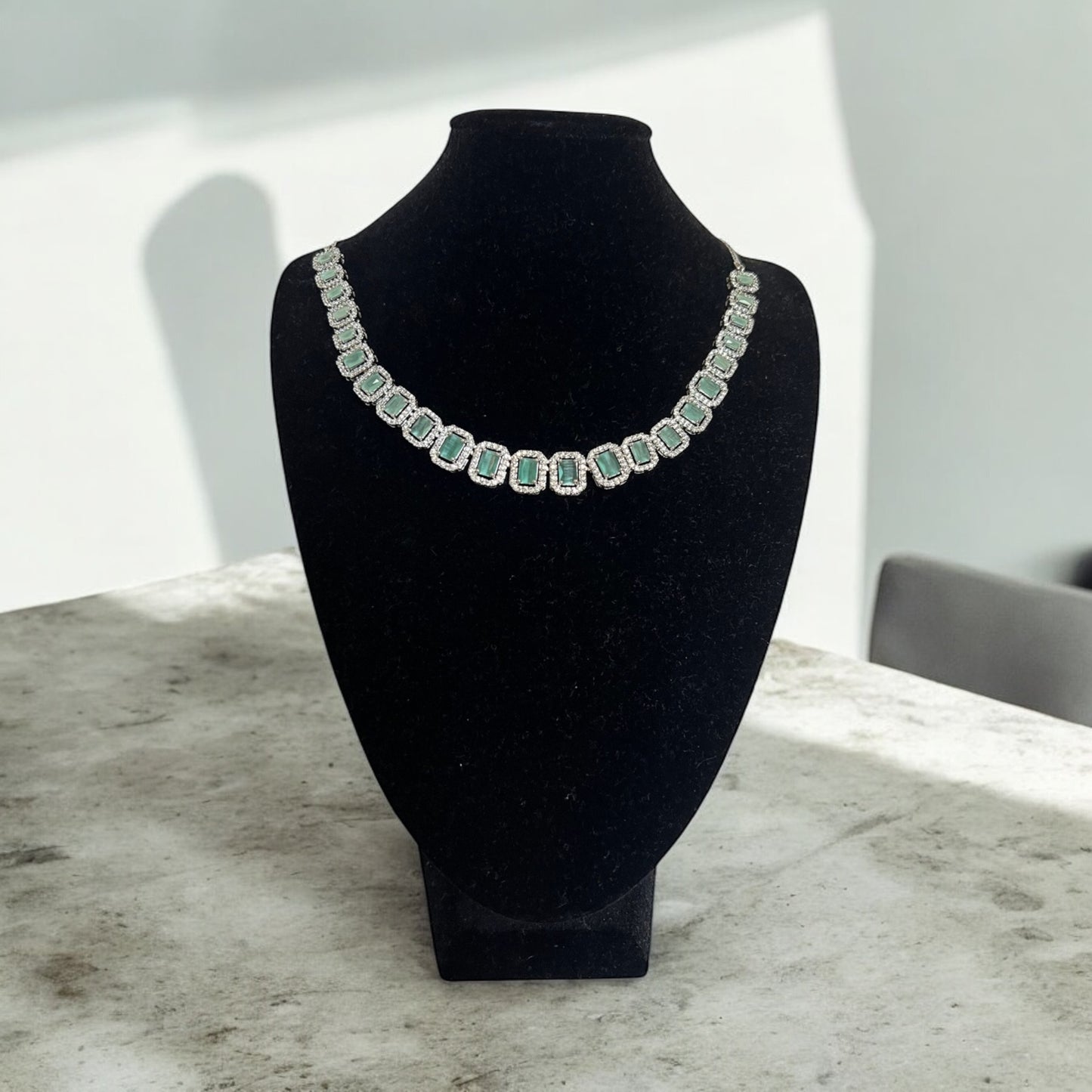 Sea Green Crystal Necklace, Fashion Jewellery for All Occasions