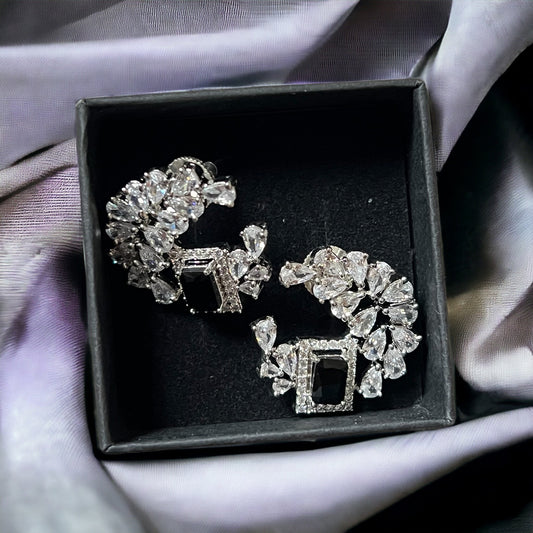 Black Crystal Stud Earrings