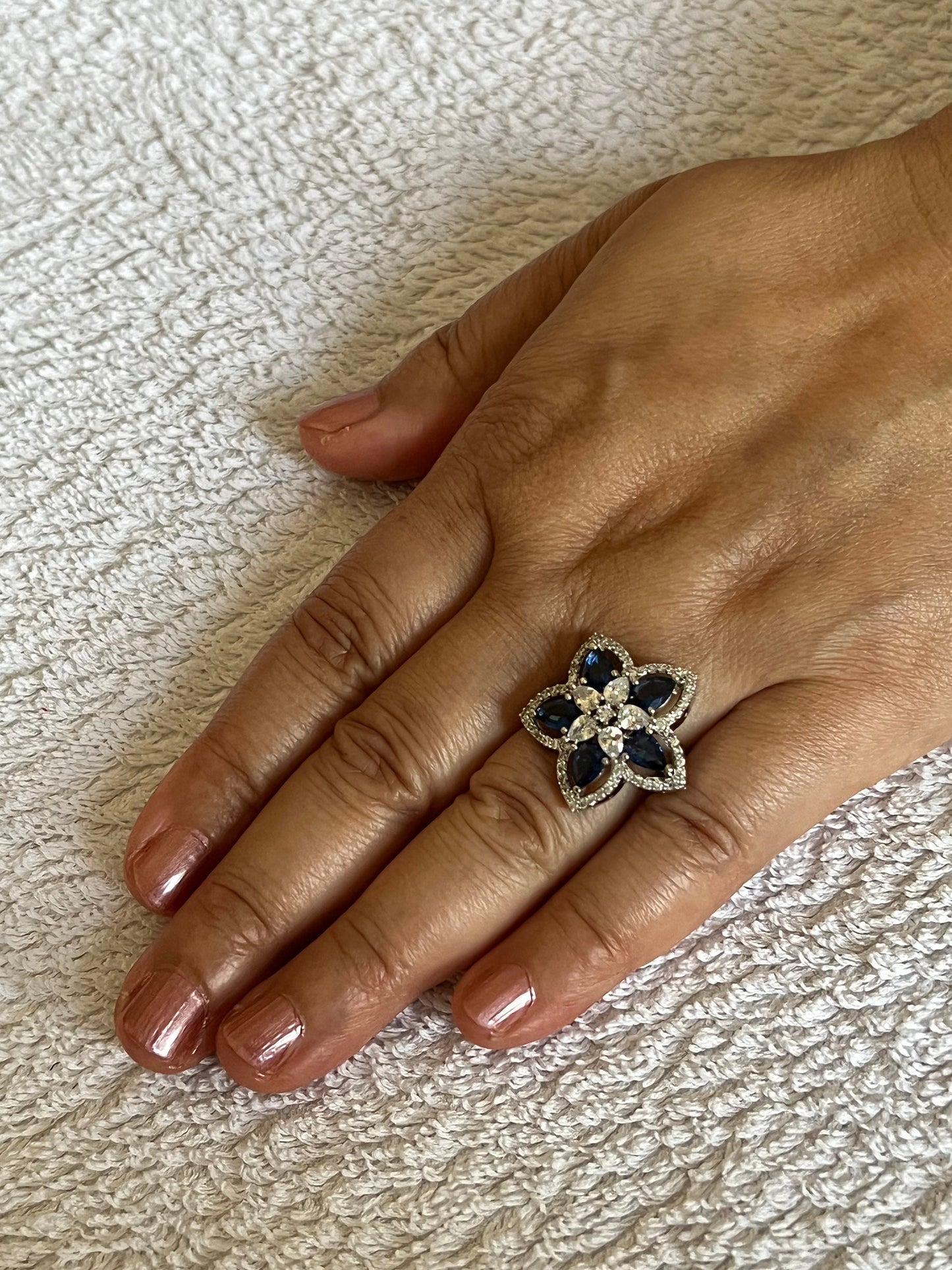 Blue Gemstone Ring,Indian Jewelry,Wedding Jewelry