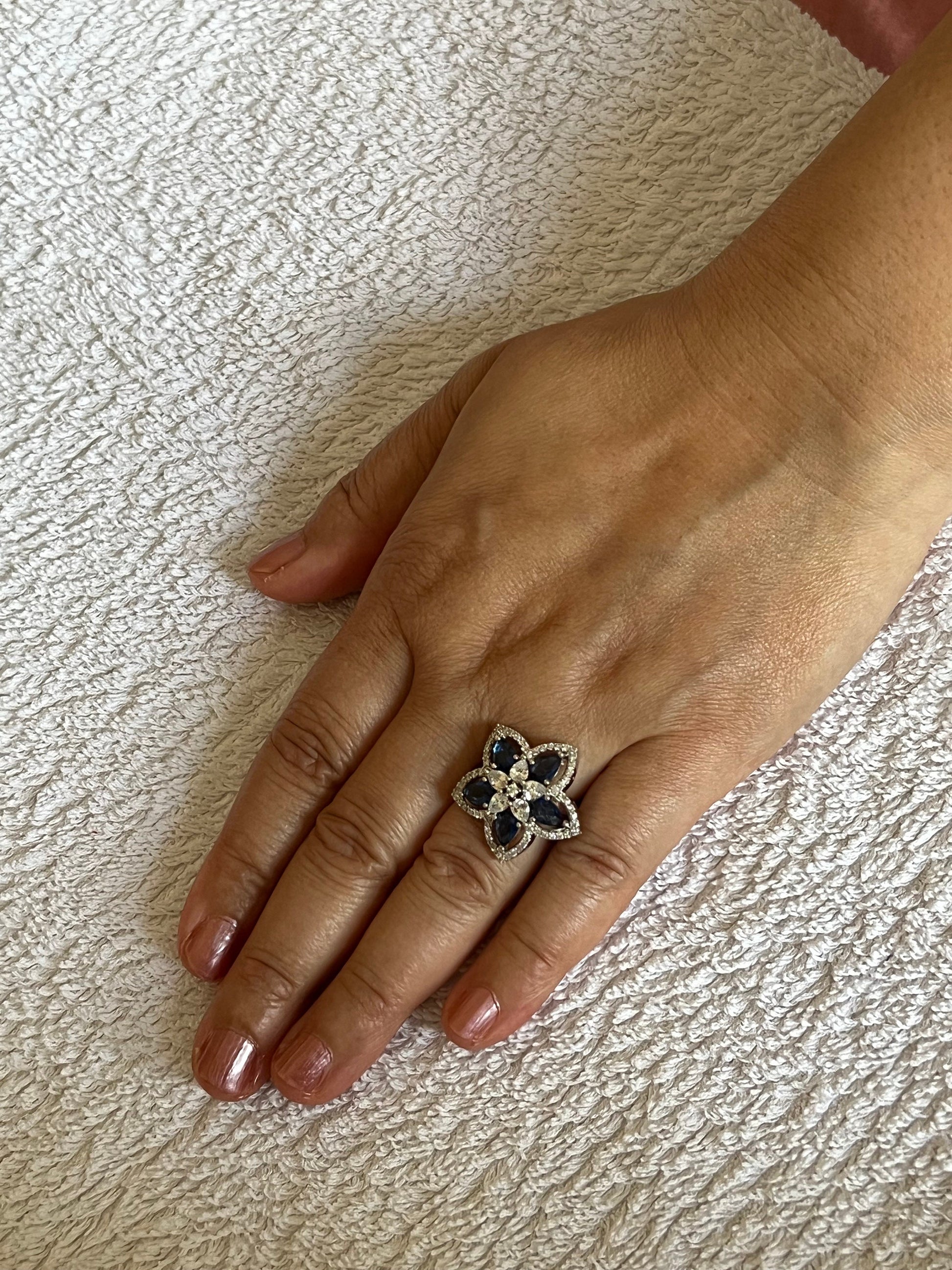 Blue Gemstone Ring,Indian Jewelry,Wedding Jewelry