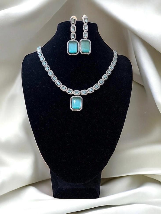 Mint Green,Sea Green Gemstone Necklace Set