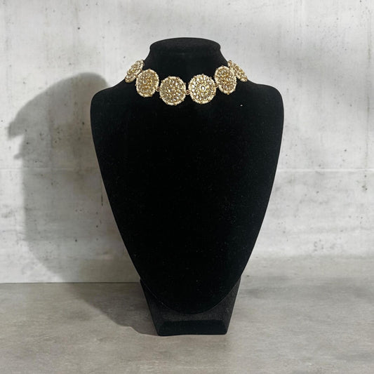 Cream Beaded Choker- adjustable size