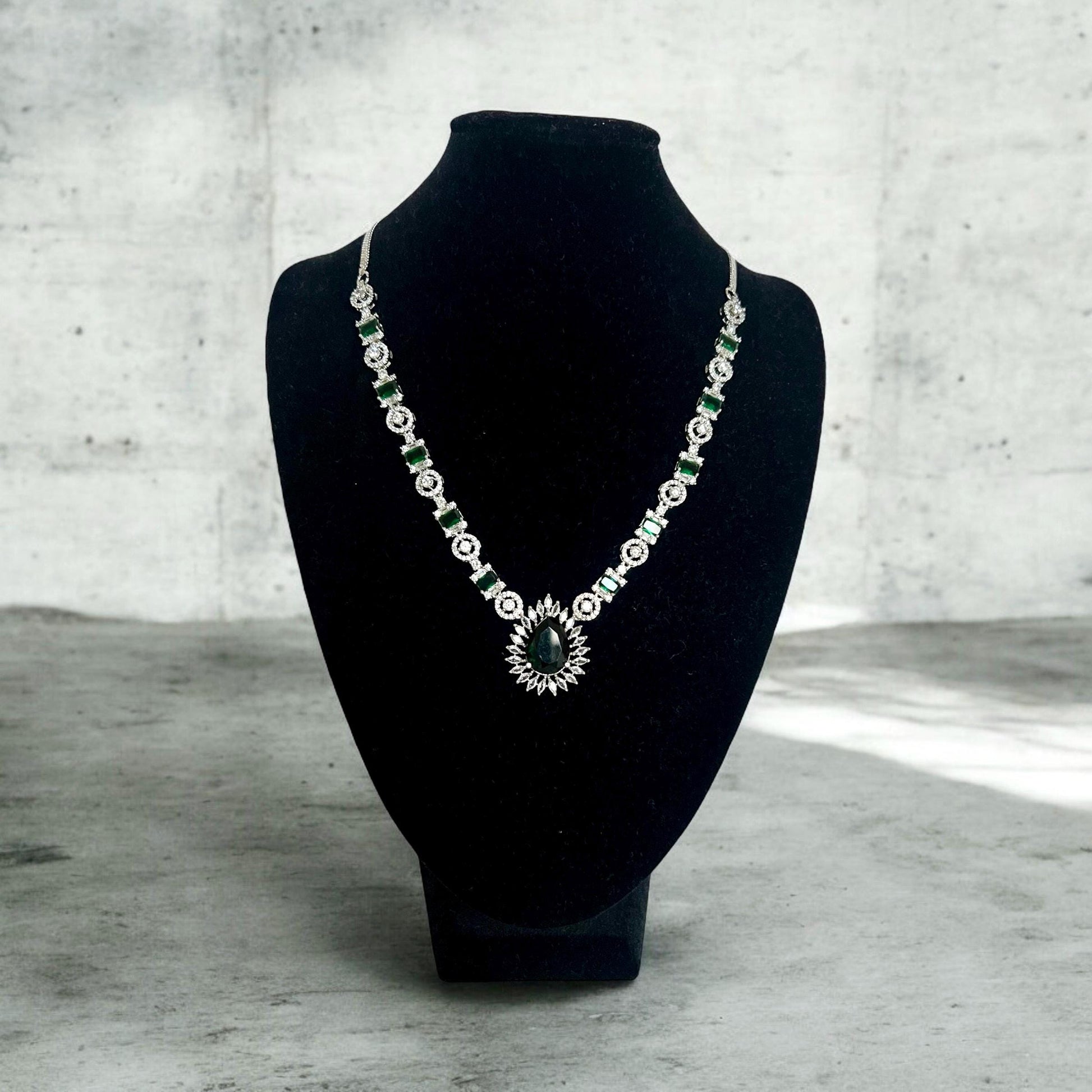 High Quality Green AD Necklace Set