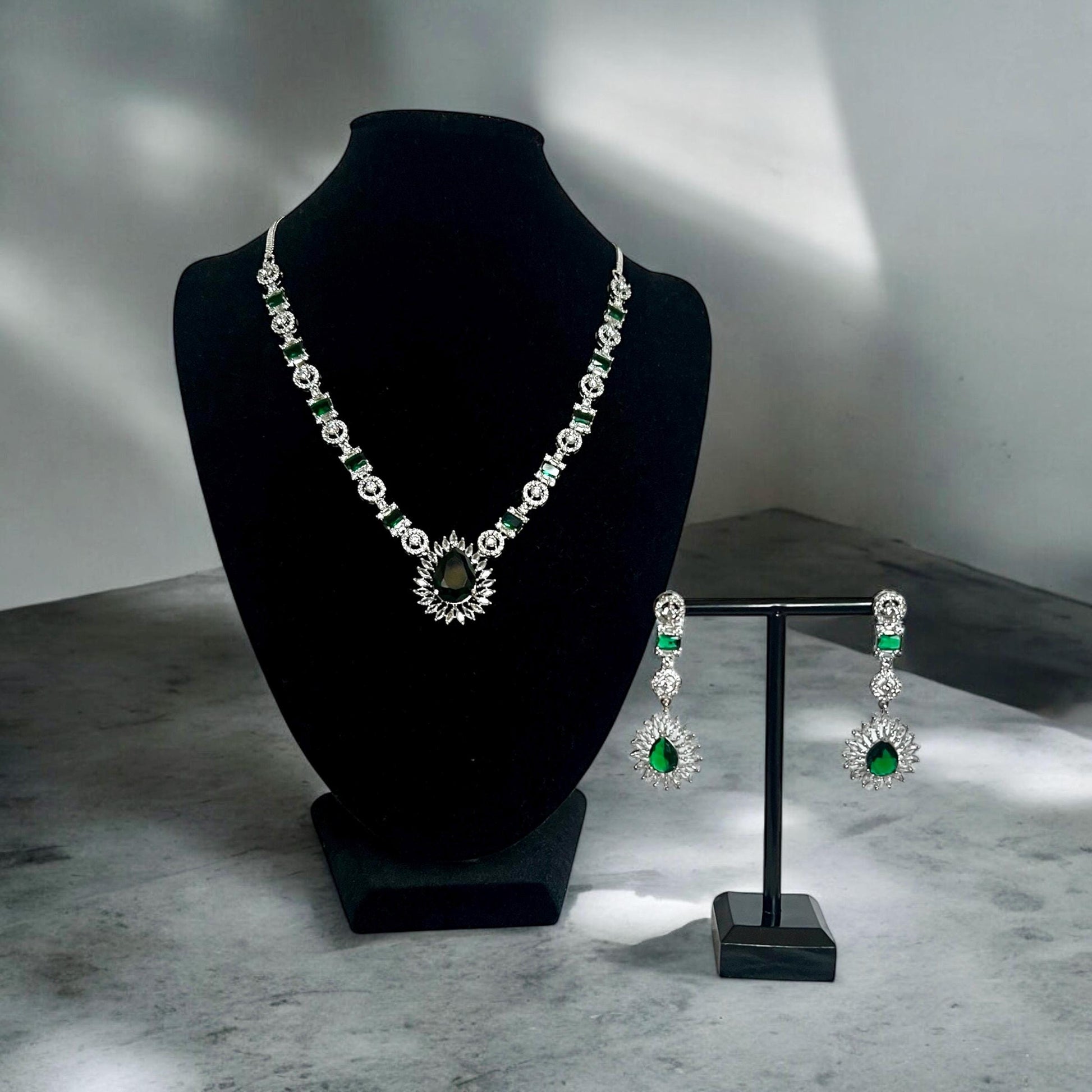 High Quality Green AD Necklace Set