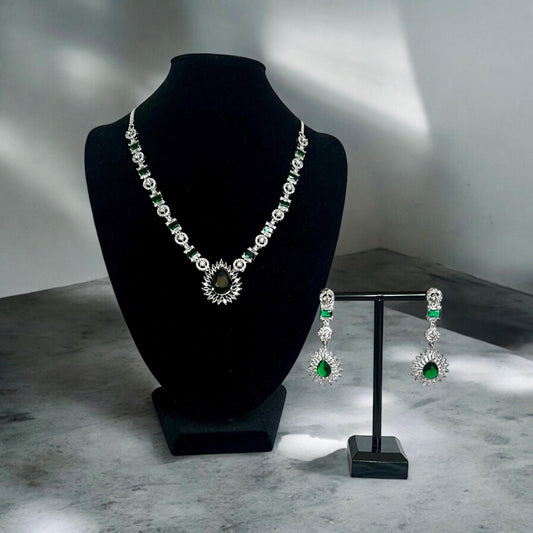 High Quality Green AD Necklace Set