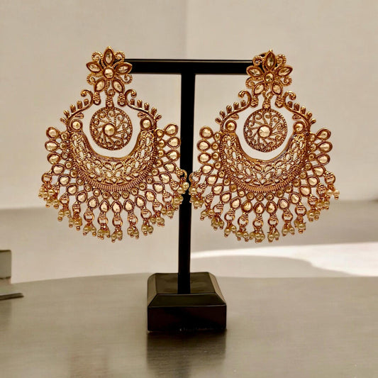 Indian Gold Plated Jhumke Earrings